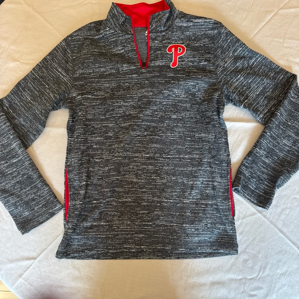 Philadelphia Phillies Gray Quarter-Zip Pullover